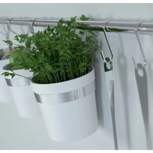 IKEA Grundtal Organizer Pot Holder with Hook White Kitchen Storage Design